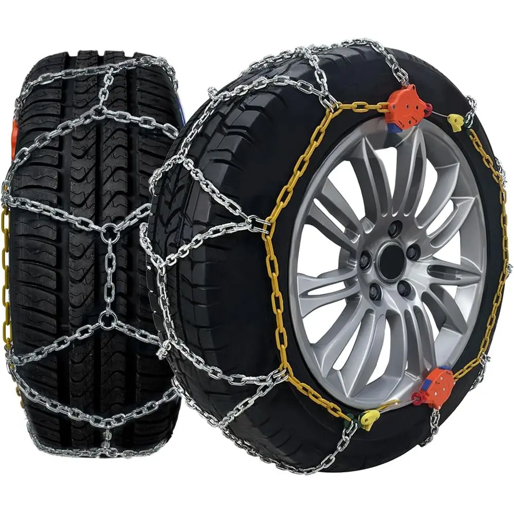 232605 Adjustable Snow Tire Chains for Light Truck, SUV, Cars, Pickups, 2 Pack Anti-slip Snow Chains for Pickup Trucks Winter Ti