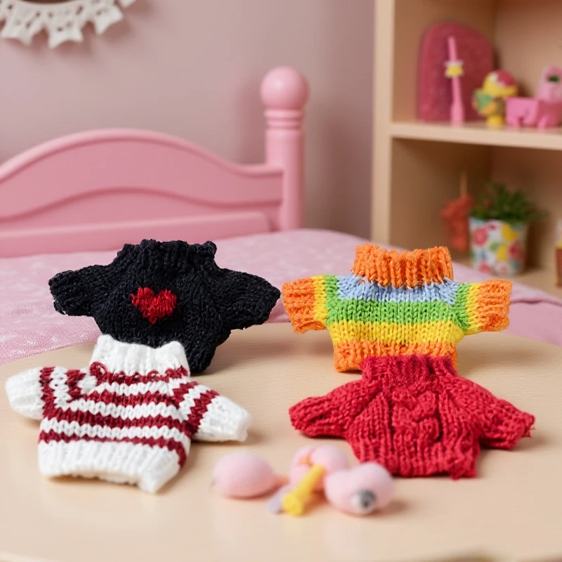 

Для куклы Labubu, свитер ручной вязки, милая плюшевая кукла, аксессуары для одежды, декор для кукол «сделай сам», игрушки для ролевых игр, подарки для детей