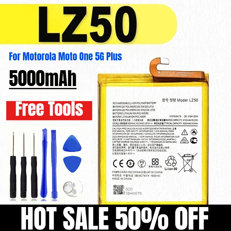 

New 5000mAh LZ50 for Motorola Moto One 5G Plus/G100/Edge Mobile Phone Batteries