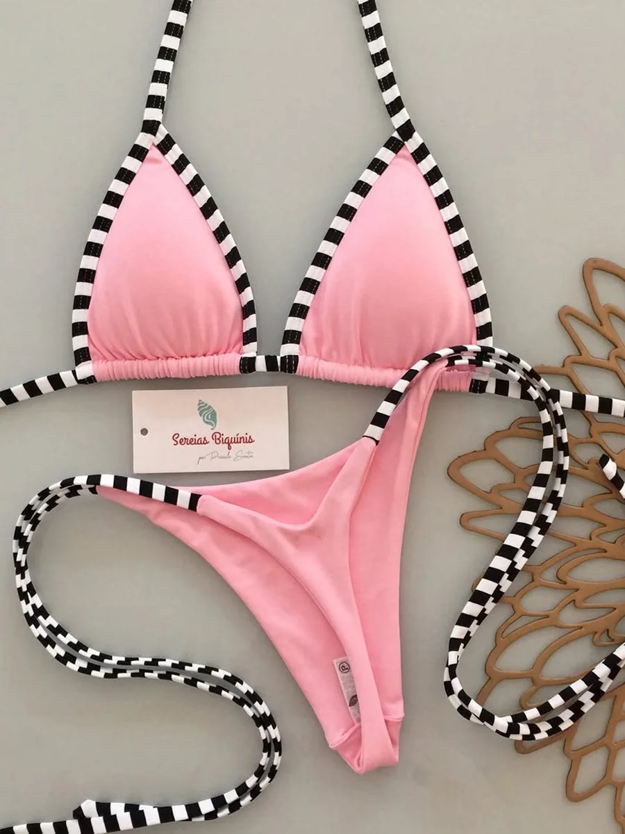 

Micro Bikinis 2026 Sexy Women Swimsuit Push Up Swimwear Striped Print Bikini Set Biquini Bathing Suit Swim Suit Beachwear Female