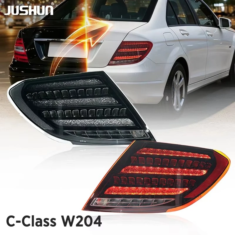 Waterproof Upgrade Dynamic LED Rear Tail Lamp Compatible Mercedes Benz C Class W204 C180 C63 11-14 Complete Brake Light Assembly
