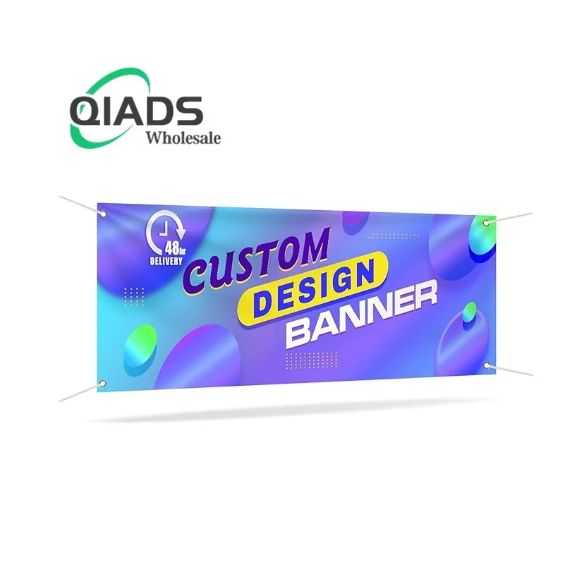 

QiAds pvc Spray painted banner cloth outdoor photo processing grid cloth hanging flag mesh double spray cloth advertising cloth