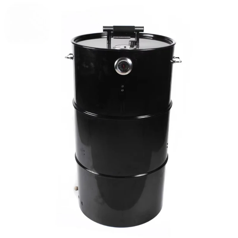 Multifunctional Outdoor 3-Layer Oil Barrel Charcoal Vertical Barrel Smoker Grill Vertical 18-inch Barrel Smoker