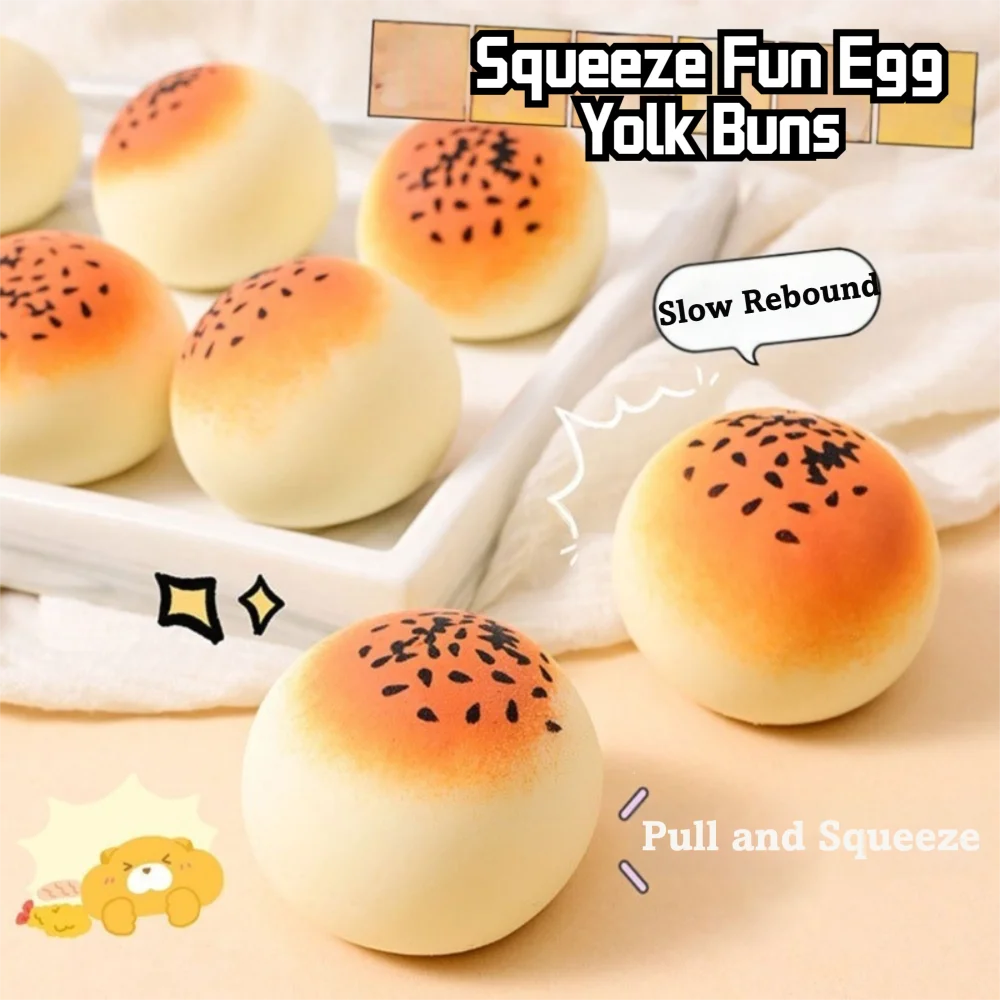 Funny Slow Rising Squeeze Toys Moldable Non-Bounce Stress Ball Food-Shaped ASMR Sensory Bread Squeeze Toys For Adults