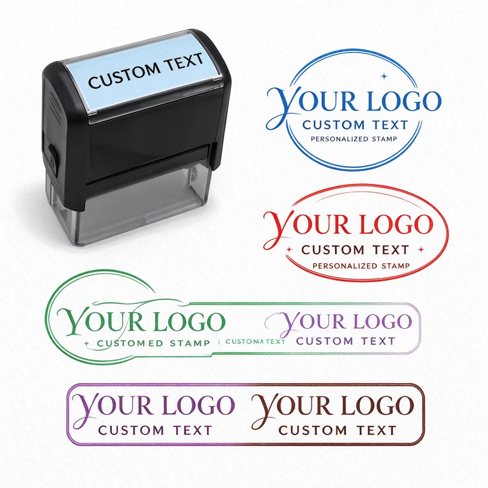 Custom Business Stamp Personalized Logo Return Address Stamp Self Inking Stamp Calligraphy Rubber Stamp for Envelope Invitations