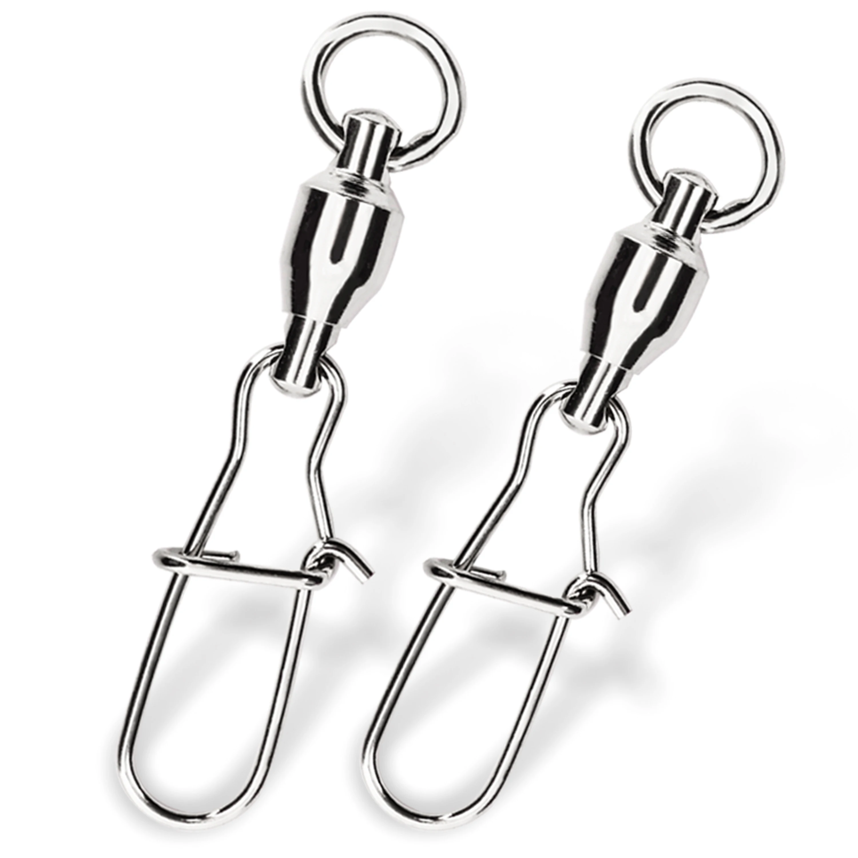 

25/50Pcs Fishing Ball Bearing Swivels Stainless Steel Fishing Connector Swivels with Crane Barrel Lure Fish Tackle