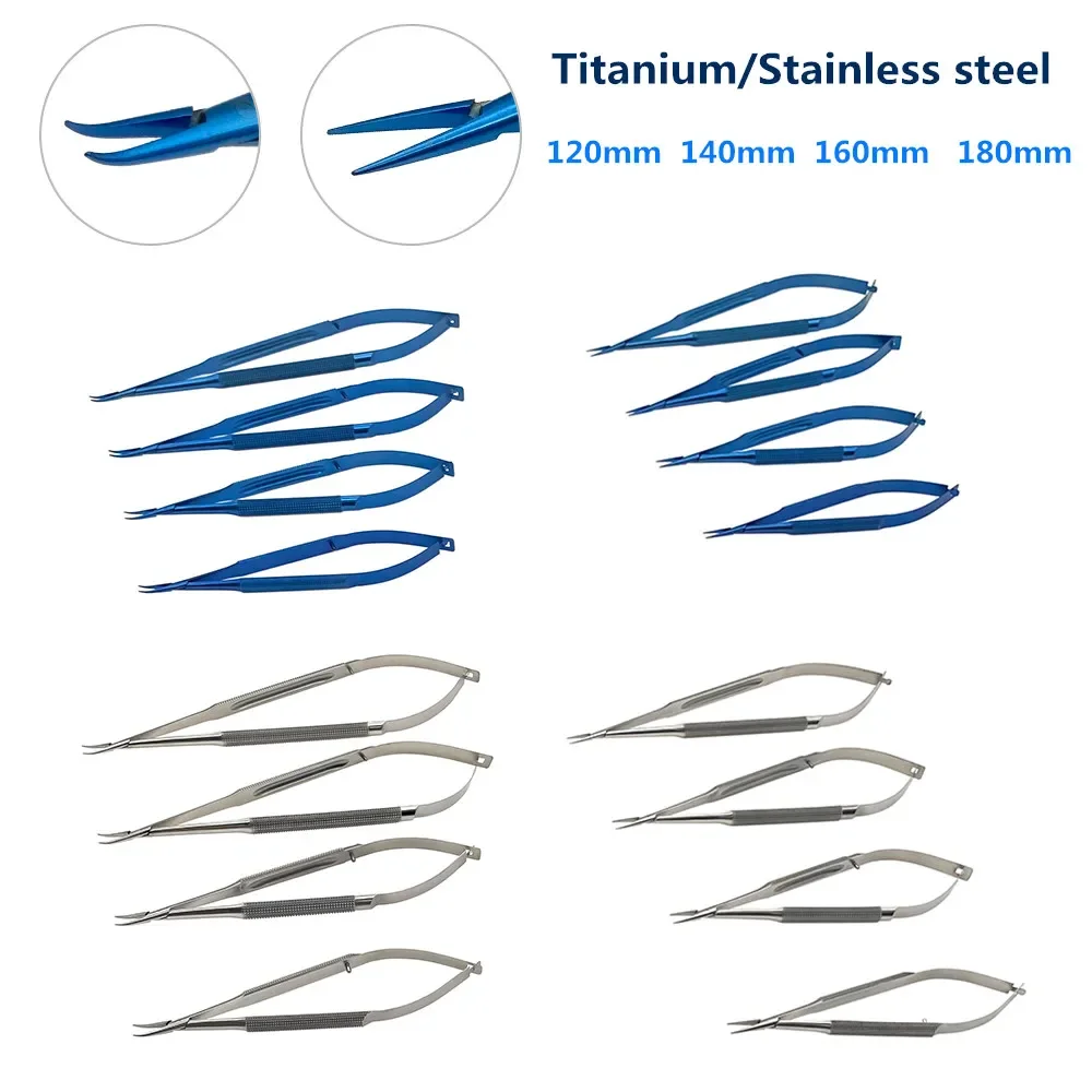 Офтальмологические микрохирургические инструменты, иглодержатели 12-18 см, прямой изогнутый офтальмологический глазный инструмент, 1 шт.