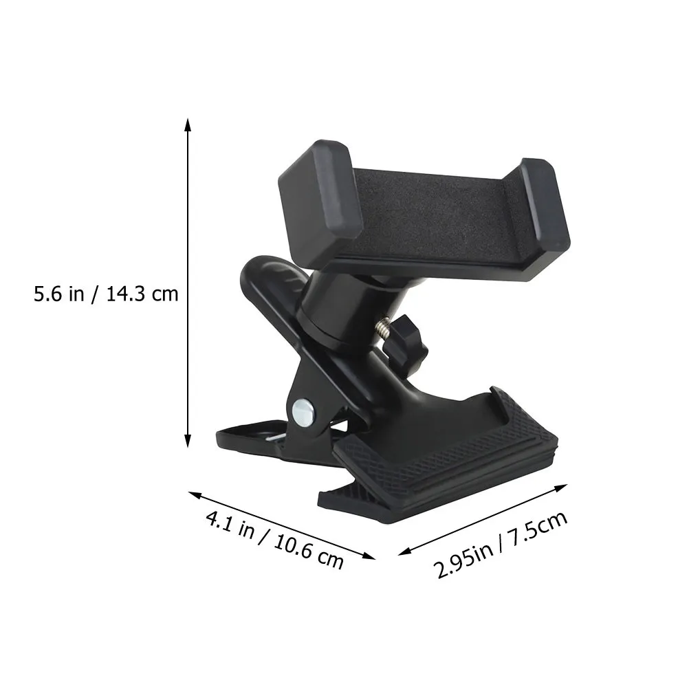 Guitar Headphone Clip Phone Holder Double Hole Design Adjustable Size Sponge Pads Protect Degree Rotation for Live