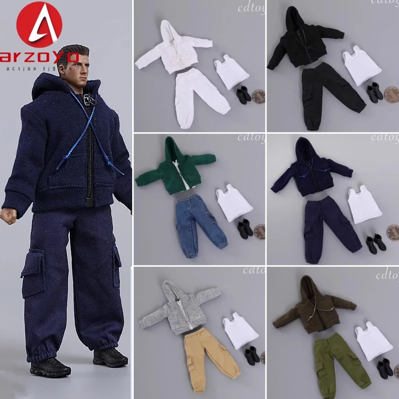 

Cdtoys Cd043 1/12 Scale Leisure Pullover Sweatshirt Overalls Vest Shoes Set Clothes Model for 6 '' Male SoldierAction Figures Bo
