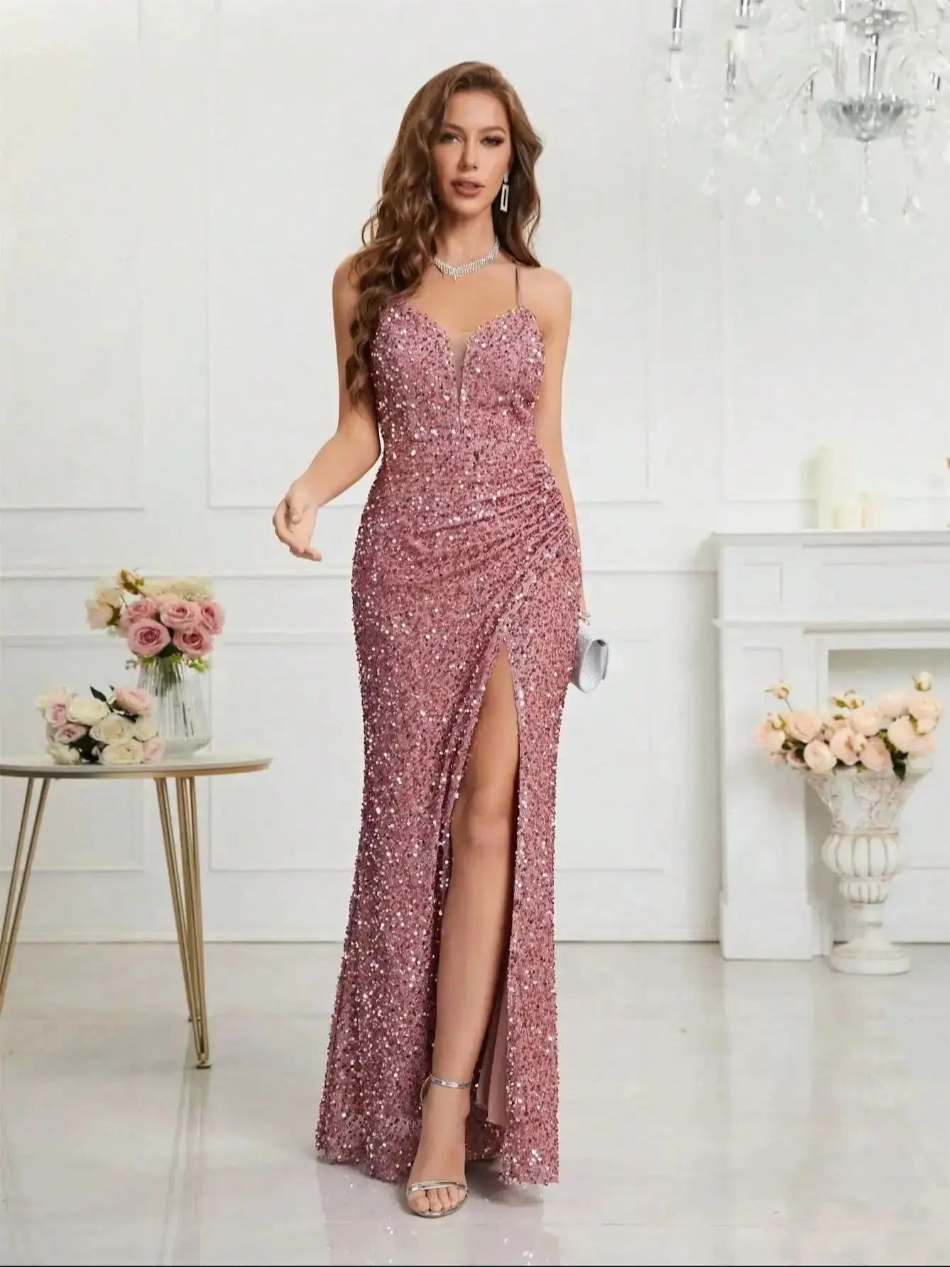 Formal Gown Sequin Evening Dress