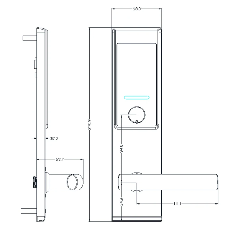 Popular Hotel Keyless Entry RFID Card Intelligent door lock System