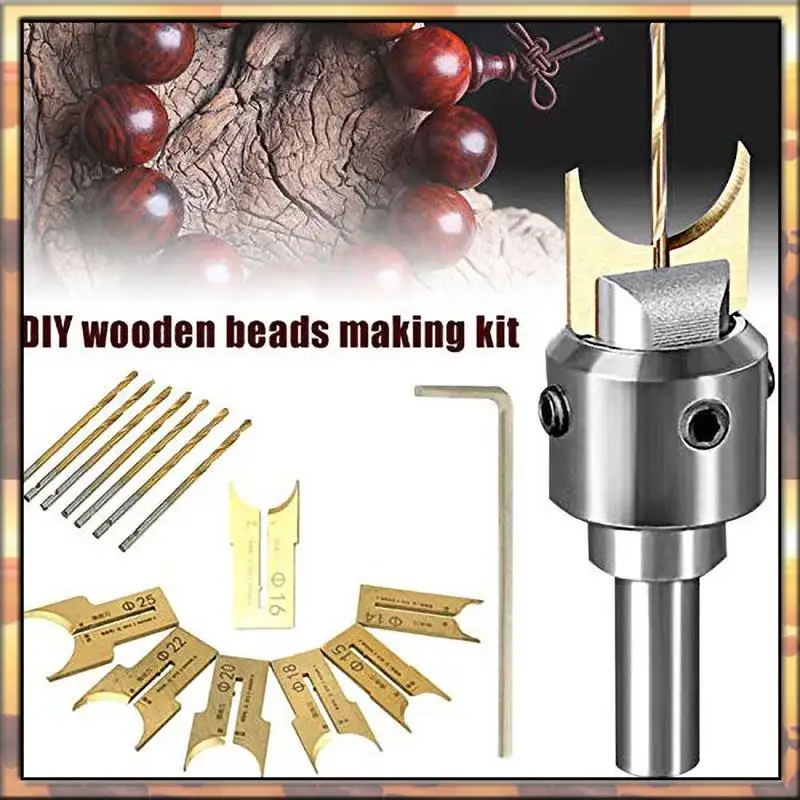 

AS59 6-25Mm Woodworking Round Bead Cutter Bead Drill Bit Buddha Ball Router Bit Milling Cutter Woodworking Tool Set