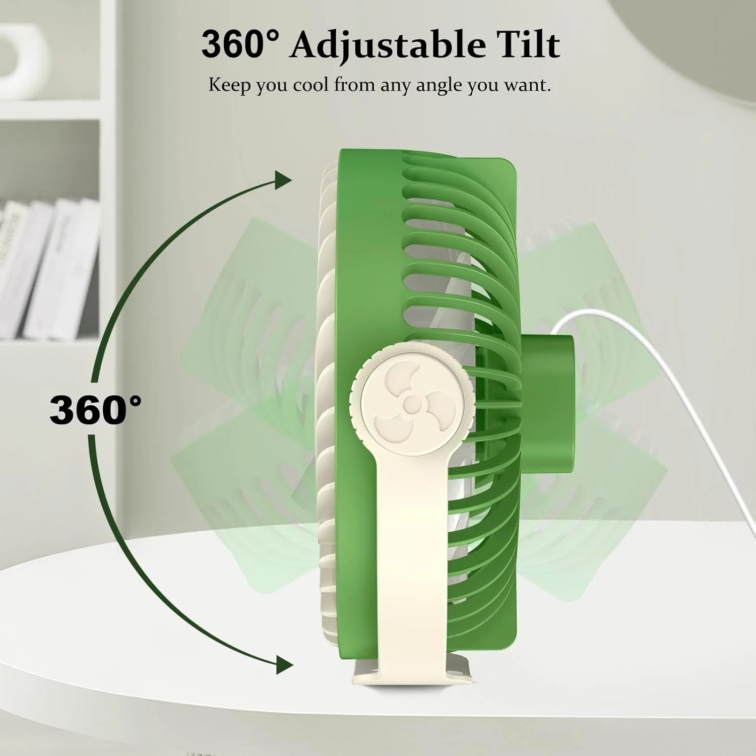 Desktop Fan, 2-in-1 USB Table Wall Mounted Fan with Adjustable °, Strong Airflow Quiet Personal Fan for Bedroom, Office, Living