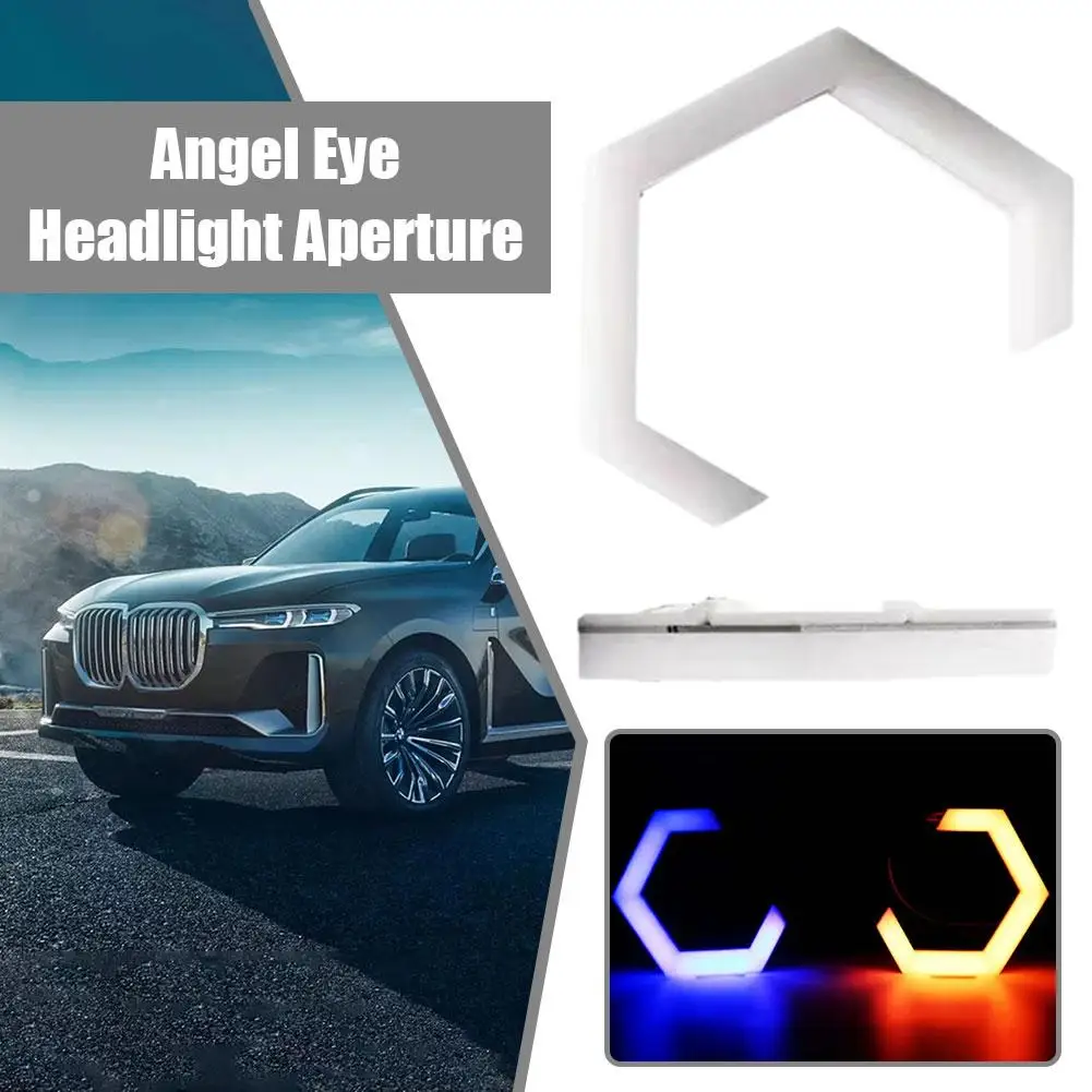 Cool Angel Eyes LED Demon Eyes Headlights Suitable For BMW Hexagonal Dual Light Lens RGB Aperture Car Modification Super Br X7B5