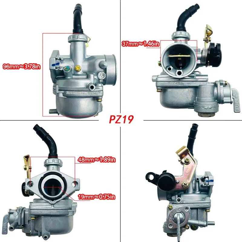 PZ19 Universal Motorcycle Carburetor For Honda C100 DY100 Wave100 90/100/110cc ATV Carb