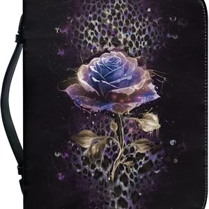 Biblische Lederabdeckung mit Blumendruck, Gehäuse, Junge, Mädchen, christlicher biblischer Gehäuse mit Riemen, Rotrosa 12 Hauptverkaufsbibelabdeckung in Leder - №8