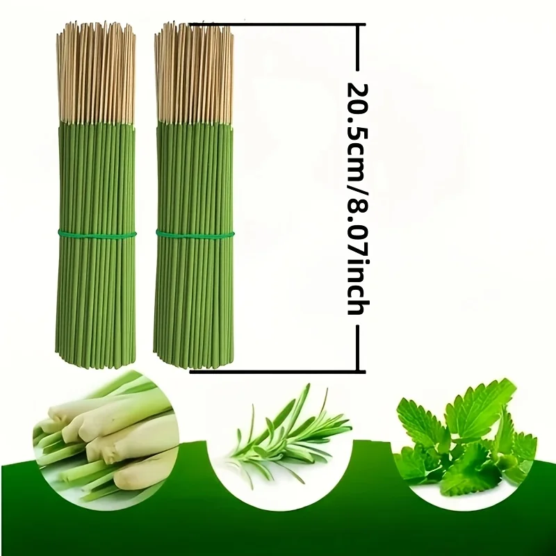 Citronella Scented Aromatherapy Sticks - 22.0cm Long Bamboo Incense Sticks, Long-Lasting Fragrance, Air Purification and Relaxation, 45-Minute Burning Time, Wood-Like Summer Scent, Suitable for Home, Camping, Garden, Pool, and Outdoor Activities