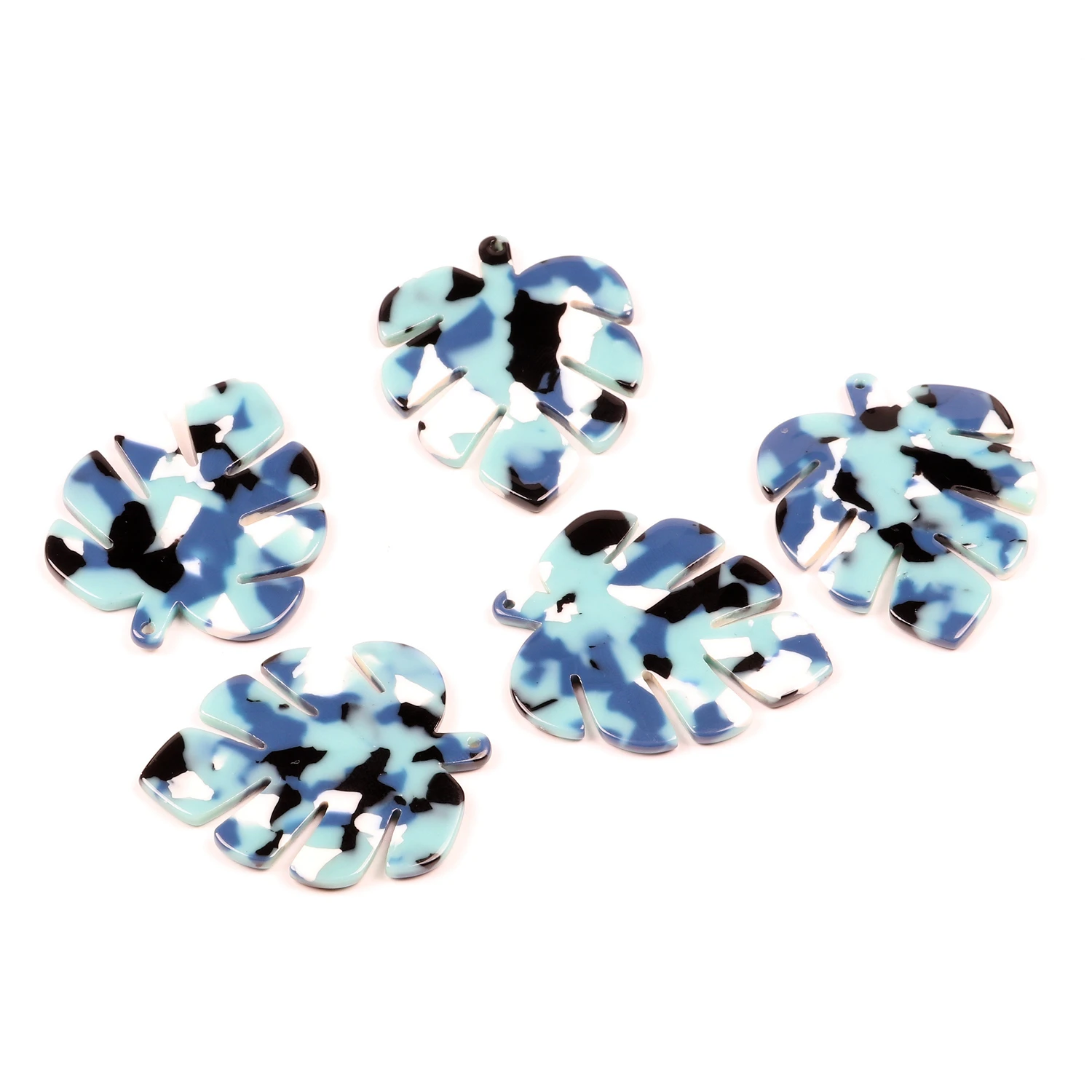 Acetat-Acryl-Anhänger, Schildpatt-Charms, große Monstera-Blatt-Form, Boho-Schmuck, Ohrringteile, Ohrring-Zubehör – Detail 8