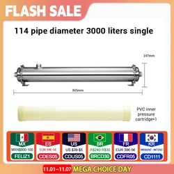 3000L household water filter stainless steel PVDF ultrafiltration purifier with washable pipe type direct drinking water kitchen