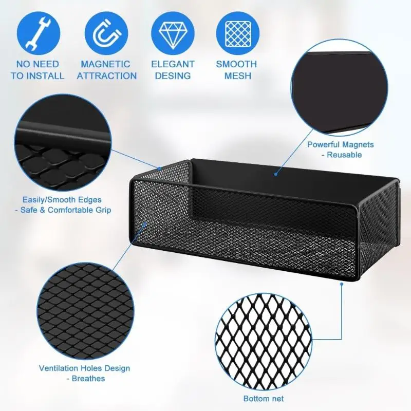 Magnetic Fridge Hanging Storage Box High Suction Waterproof Side Wall Shelf for Kitchen Spices Plastic Wrap Small Items