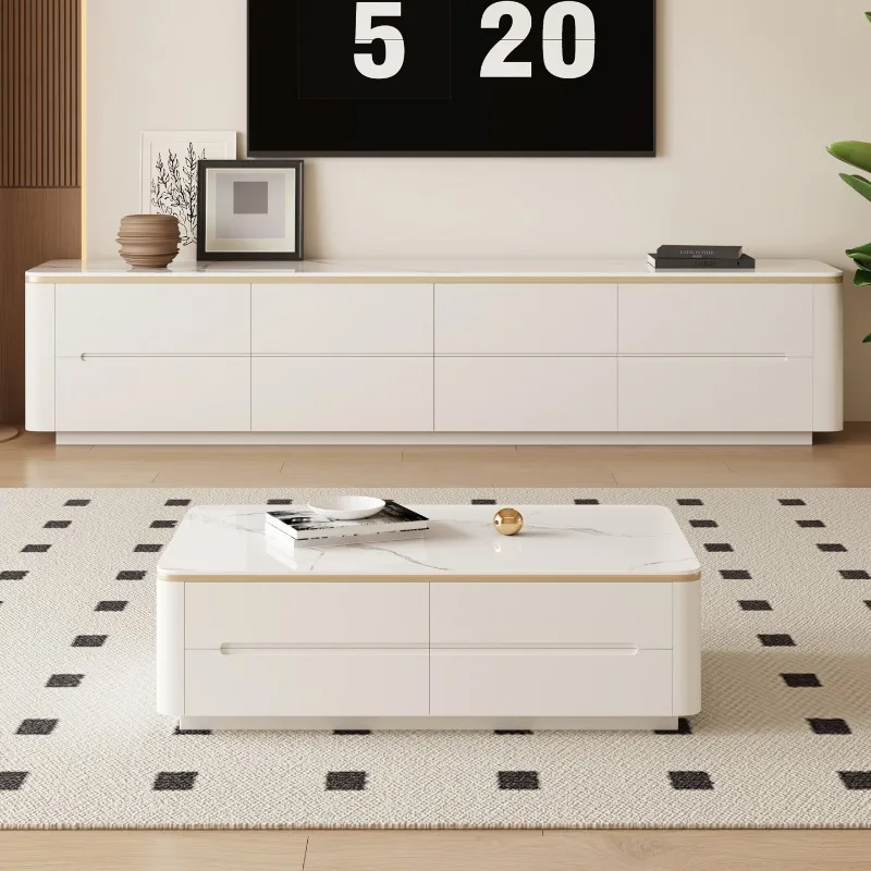 

White Storage Tv Table Living Room Mobile Modern Luxury Display Designer Universal Tv Stands Drawers Muebles Home Furniture