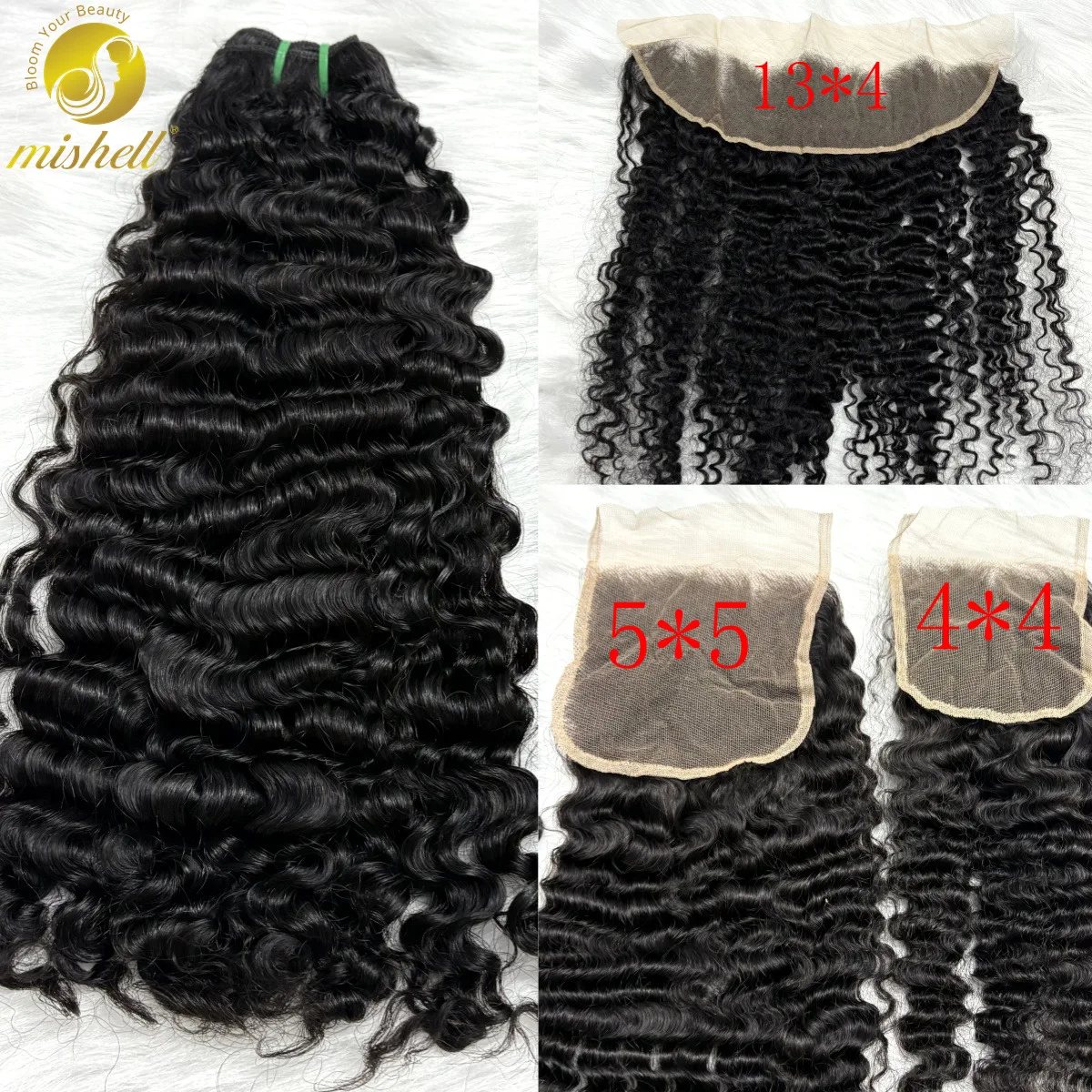 

16A Вьетнамские бирманские вьющиеся пучки волос с кружевом 13x4 спереди, 100% необработанные пучки человеческих волос с прозрачной кружевной застежкой 4x4/5x5