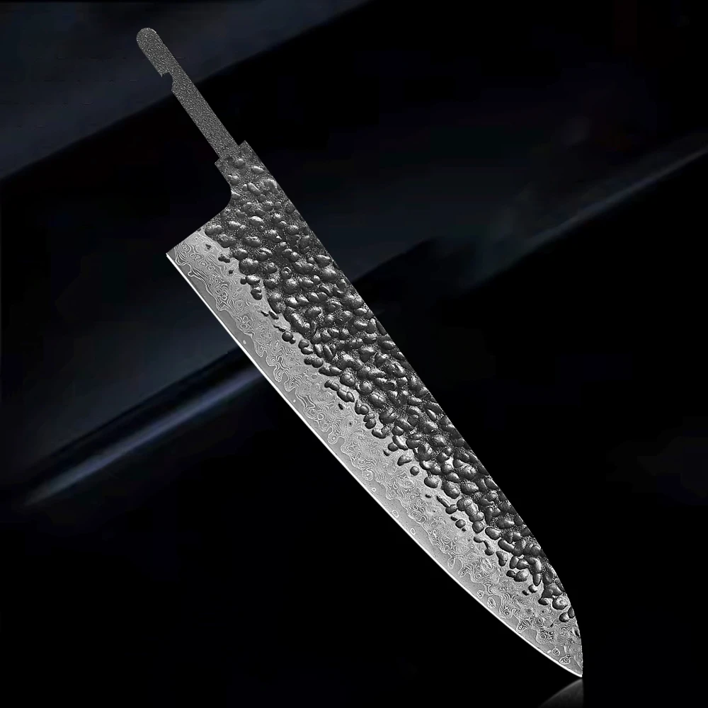 

DASHWAY 8" Damascus Steel Chef Knife Blank Blade DIY Handmade Japanese Kitchen Forged Full Tang Integral Sharp Edges Making Tool