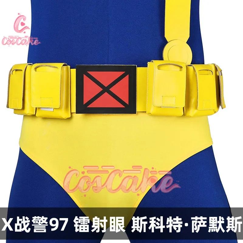 

COSda@Adult Anime X Police 97 Man Cyclops Scott Summers Jumpsuits Halloween Carnival Cosplay Costume Blindfold Belt Accessories