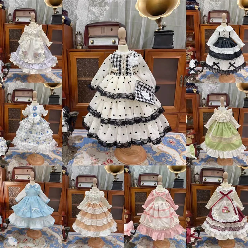 

New Arrival BJD Doll Clothes Maid Dress for 1/3 1/4 1/6 MSD MDD YOSD 24 Colors Skirt Doll Accessories