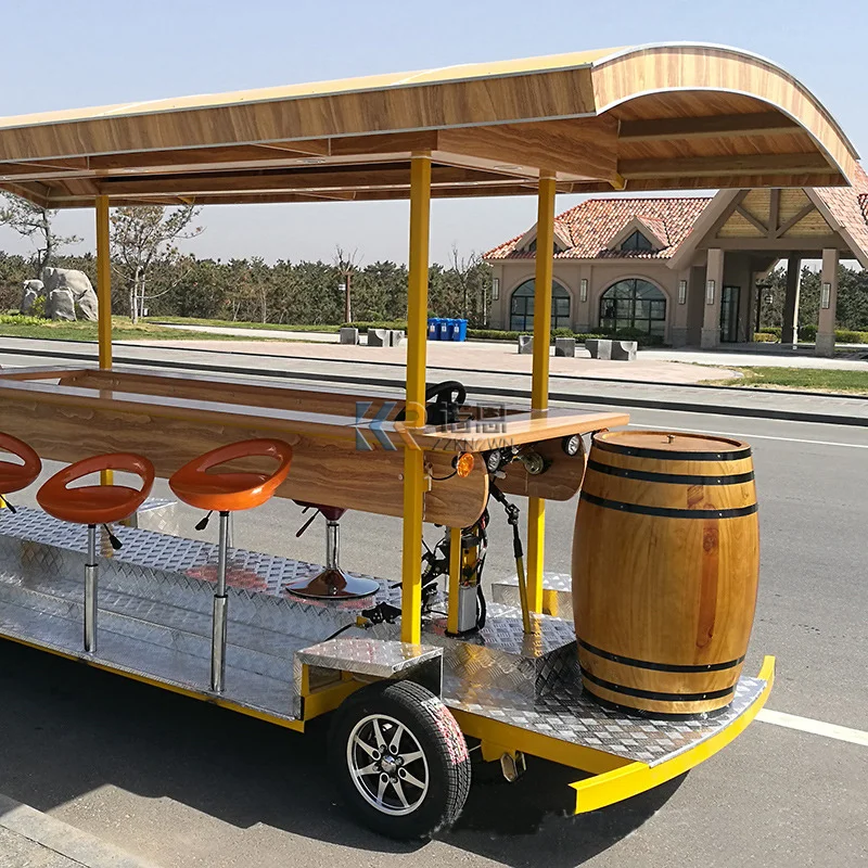 2023 Retail Pedal Pub Car 15 Passenger For Sale Bike Mount Intergrated Bars Conference Beer Electric