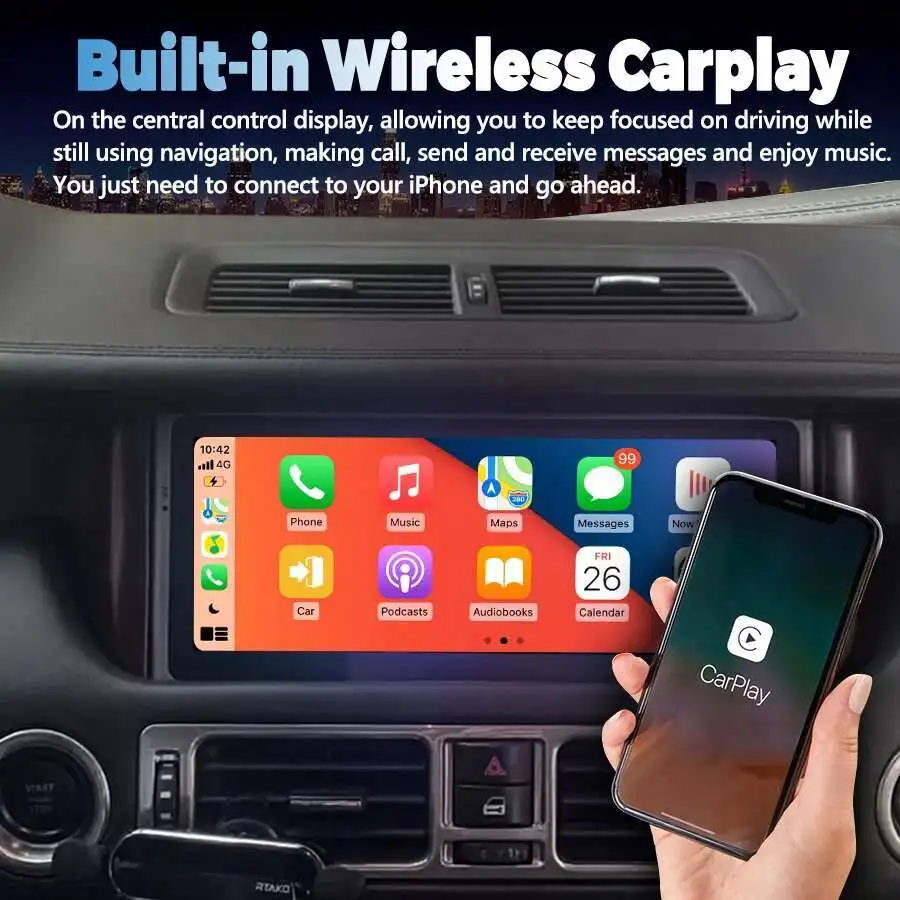 أندرويد 14 ستيريو نظام تحديد المواقع والملاحة Carplay 10.25 بوصة راديو السيارة لاند رينج روفر V8 L322 2002-2004 مشغل فيديو الوسائط المتعددة