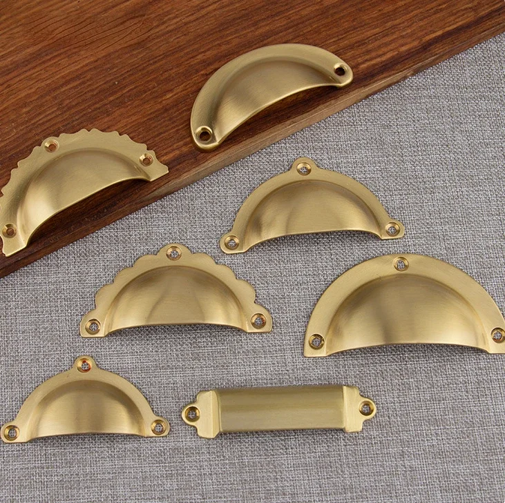 New Chinese Style Shell Furniture Handles Brass Vintage Handles for Wooden Furniture Vintage Handles for Cabinets and Drawers