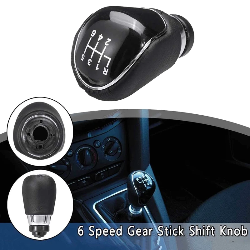 6 Speed Manual Car Gear Shift Knob Shifter Lever For Ford Focus 2 MK2 FL MK3 MK4 MK7 Mondeo Kuga Galaxy Fiesta