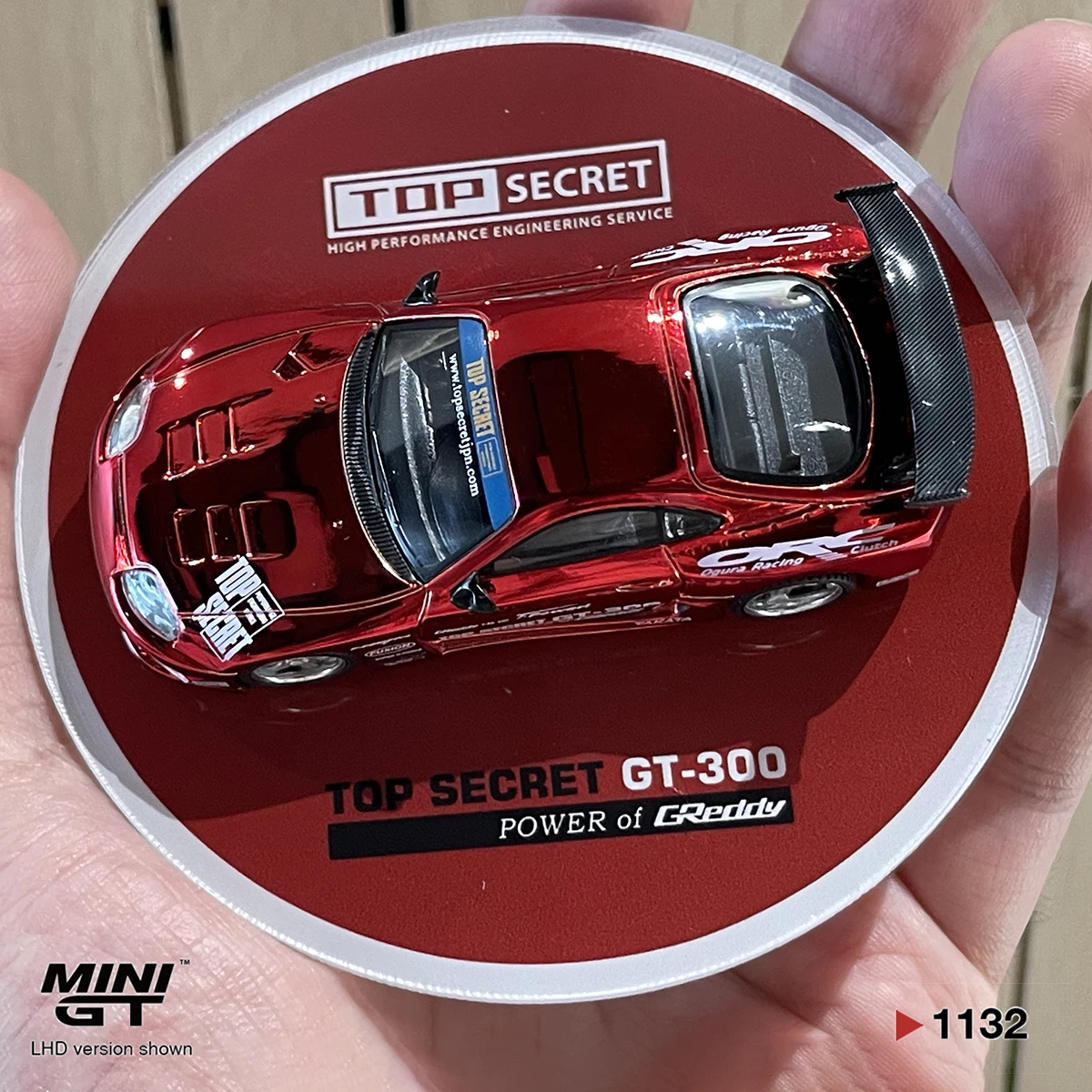 In Stock Ready To Ship MiniGT 1132 1:64 Toyota Supra MK4 Top Secret GT-300 Chrome Red LHD Diecast Model Car