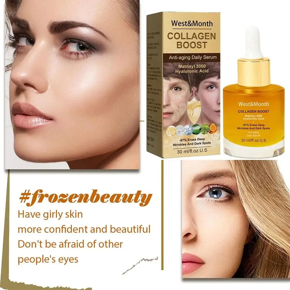 Collagen Face Serum Smoothing Wrinkle Moisturing Tightening Nourishing Hydrating Elasticity Brightening Face Skin Care Product image 3