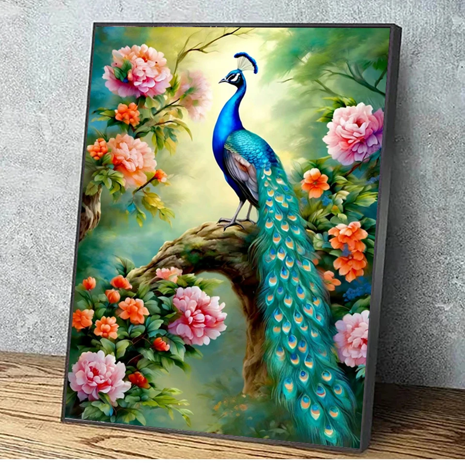 5D Diamond Painting Fantasy Colour Peacock Picture Rhinestones Mosaic Aesthetic Bird DIY Diamond Embroidery Home Decorative