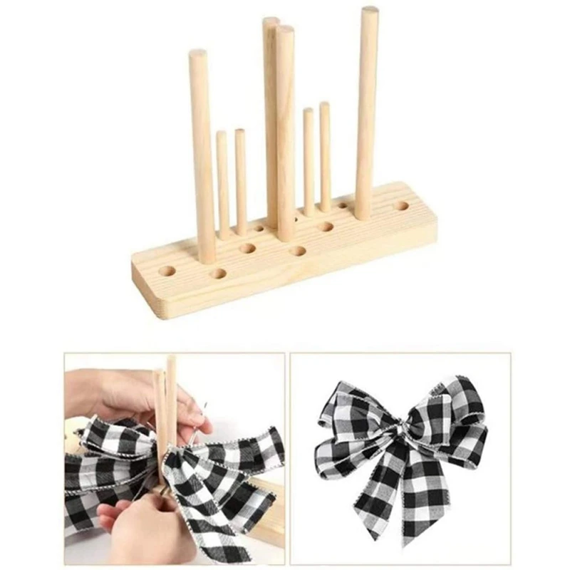 Wooden Crafts DIY Bow Maker For Ribbon Double-Sided Bow Maker Tool Creating Gift Bows Holiday Wreaths DIY Crafts Party