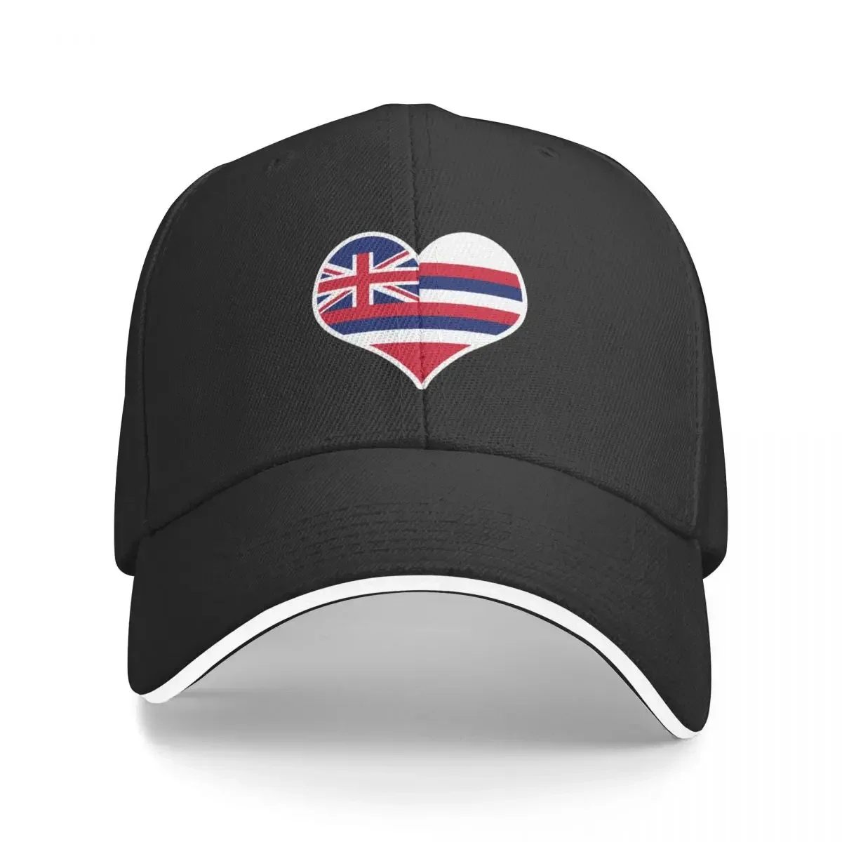 

Hawaii US State Flag Heart Baseball Cap men's big size hat Men's Caps Women's
