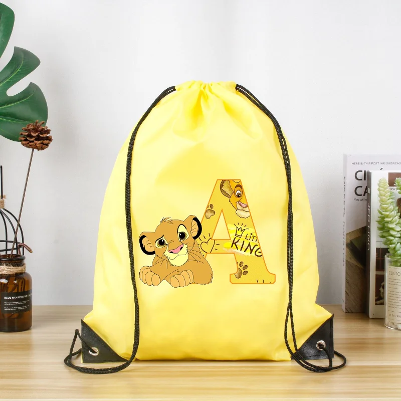 The Lion King Drawstring Bag Men Women Foldable Sports Gym Sackpack Children Handbag Cartoon Shopping Backpacks Birthday Gifts