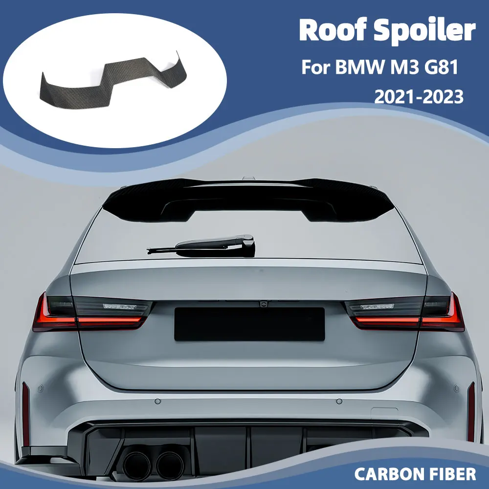 Kohlefaser Auto-Kofferraum-Dachspoiler für BMW G81 M3 2021-2023 Auto-Heckspoiler HighKick Spoiler Fensterverkleidung