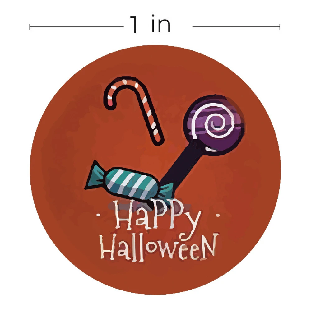 500pcs/roll Halloween Pumpkin Ghost Round Handmade Packaging Sealing Label Sticker DIY Halloween Gift Stickers Halloween Decor