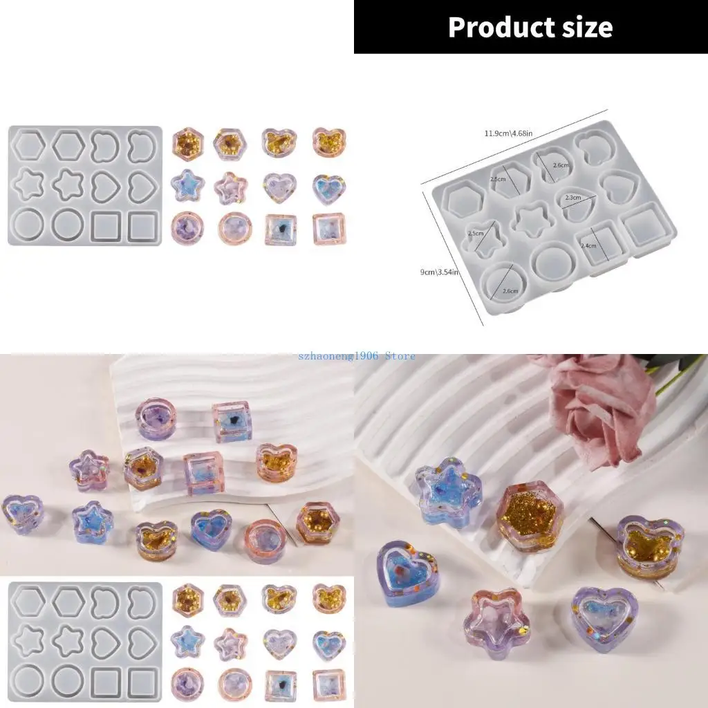 

85LF Easy to Use Silicone Mold for Flowing Sand Toy Chocolates Star Heart Shapes