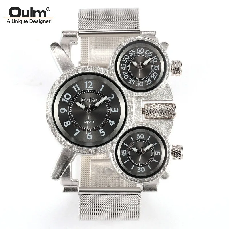 Official brand free shippingMen's Quartz Hot Sale Steel Mesh with Fashion Men's Watch Large Dial