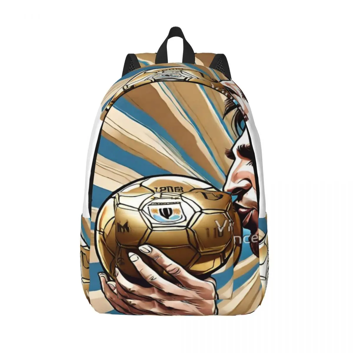 

Футбол Футбол Лионель Месси Барcellona Аргентина Иллюстрация Простой и стильный рюкзак Холщовый рюкзак Сумки для женщин