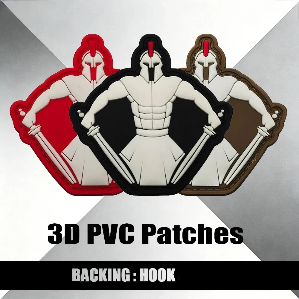 

Нашивка из ПВХ-резины 3D «Две сабли Спарты» для мужчин, тактический военный дизайн, с креплением на липучке, аксессуар для куртки/плеча