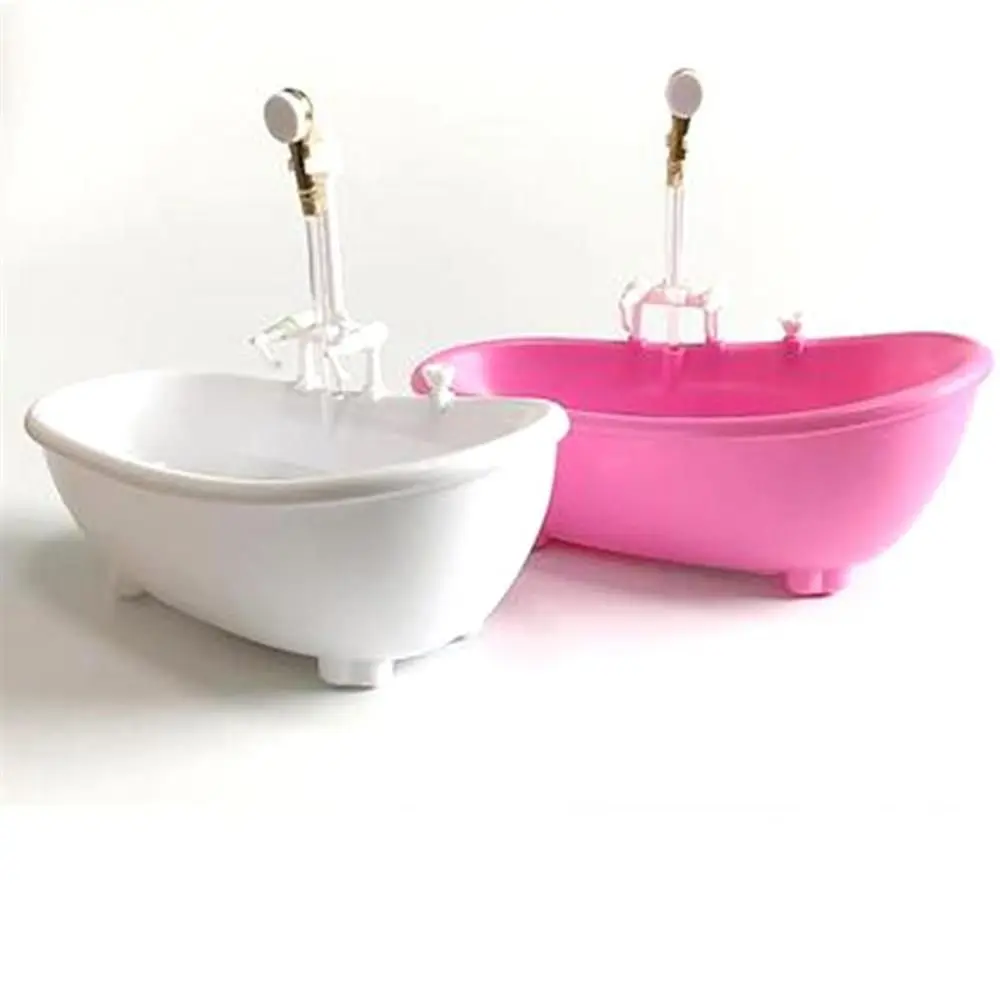 Playing House Kids Bathing Toys Mini Bathroom 1:6 Scale Miniatures Electric Bathtub Doll Accessories Plastic Tub