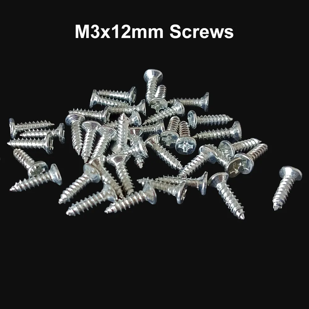 M3 12mm Round Pan Head Tapping Screws Set Mini Screw Phillips Screw Suitable For LED Neon COB Fix Clips Plastic Buckle