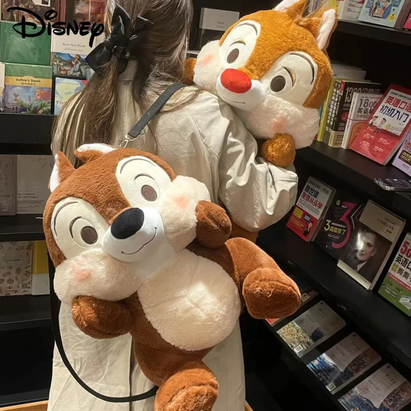 Disney Chip \'n\' Dale New Cute Plush Bags Y2k Girls Cartoon Luxury Design Backpacks Women Anime Kawaii Shoulder Bag Creative Gift