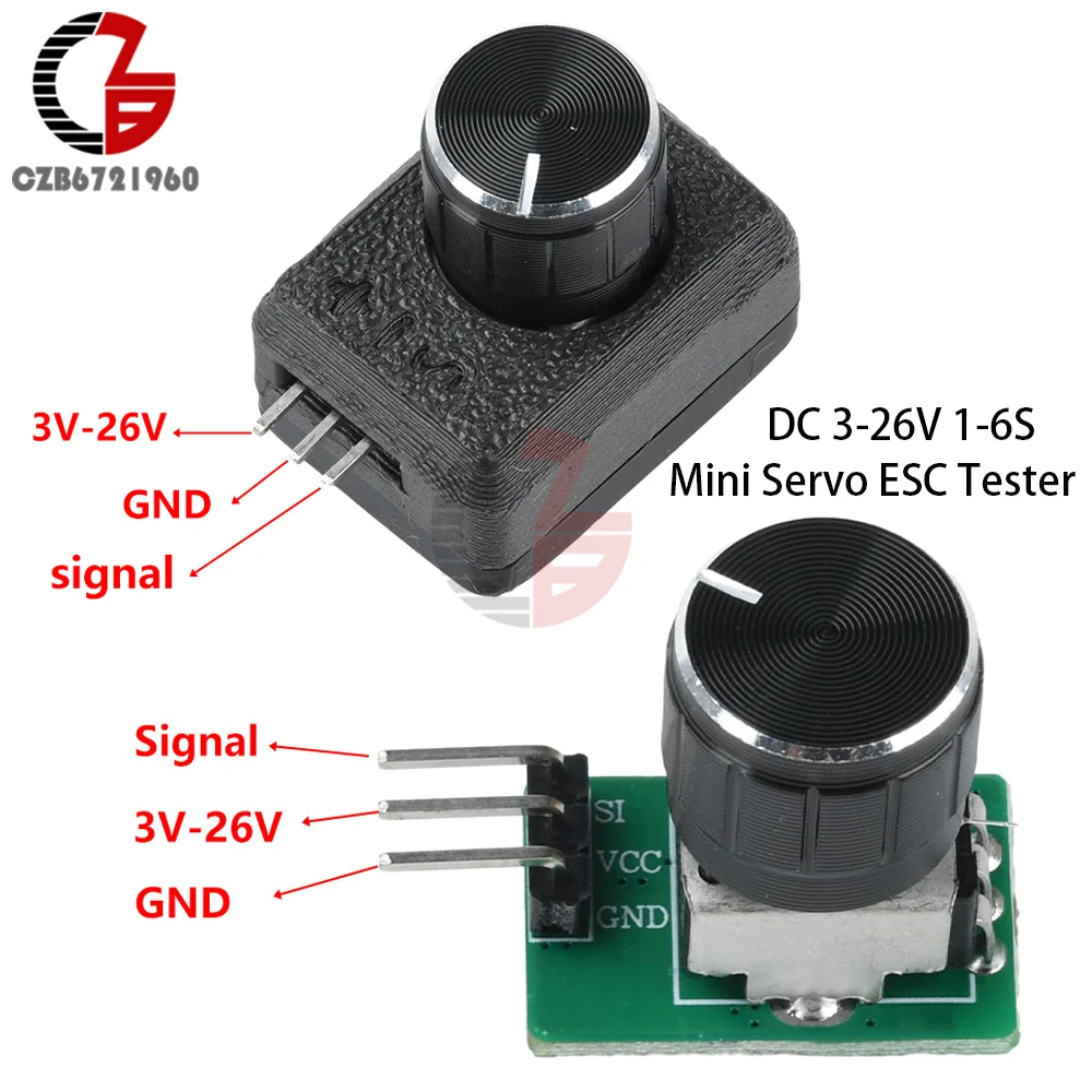 DC 3-26V 1-6S Battery Servo ESC Tester PWM Brushless Motor Governor Step-down Module DIY Steering Wheel Gear Speed Controller