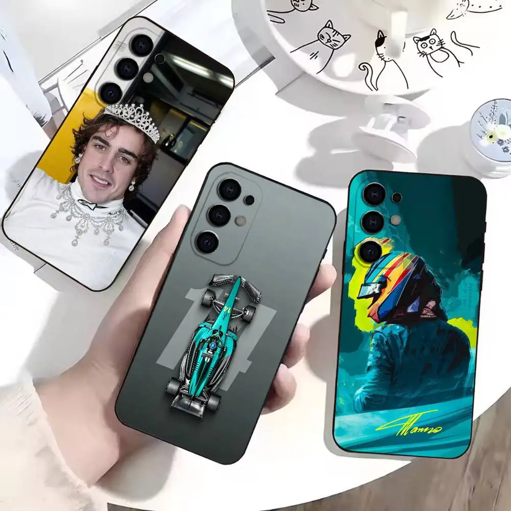 F-Fernando Alonso 14 Driver  Phone Case Black Silicone Soft For Samsung S25,S24,S21,S22,S23,S30,Ultra,S20,Plus,Fe,Lite